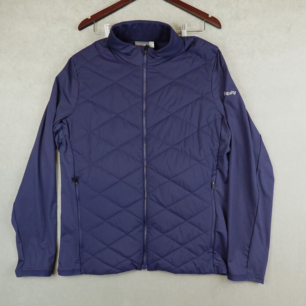 KJUS Release Jacket Mens Size L Navy Diamond Quilted Hybrid Full Zip Golf Puffer